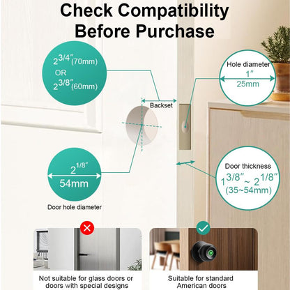 Fingerprint Door App Control Keyless Entry Door Lock for Home Bedroom Apartment